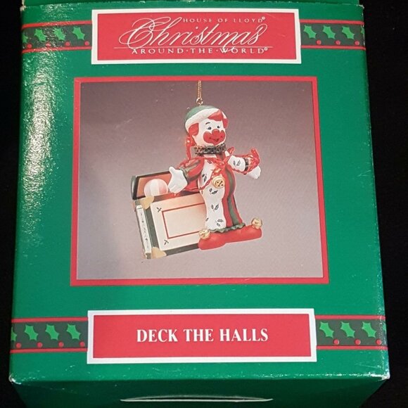 Vintage House of Lloyd Circus Clown Music Box Deck the Halls Christmas Ornament - Picture 1 of 6